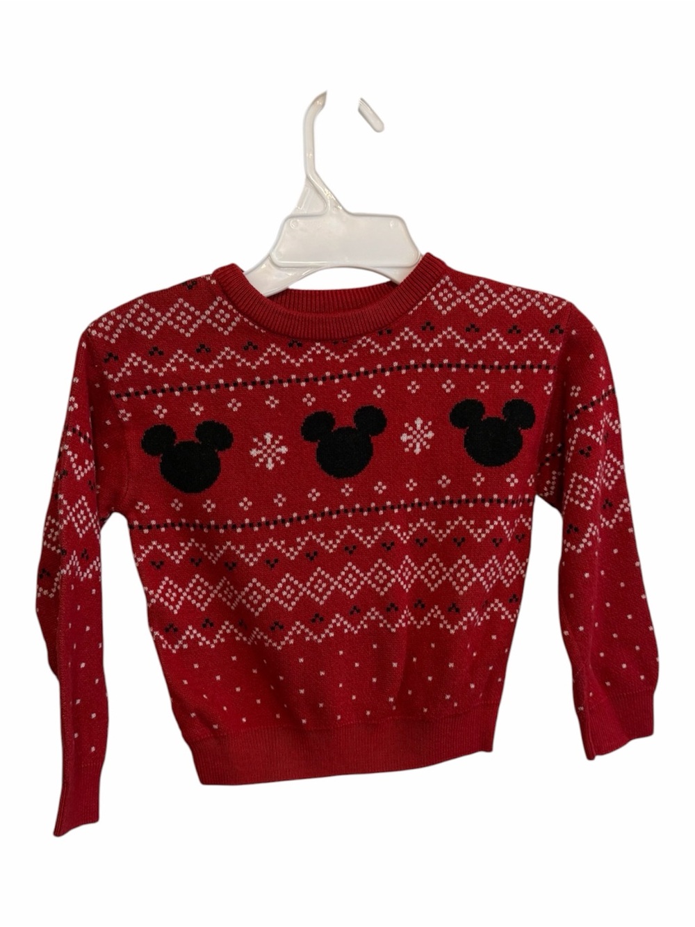 Little Sleepies Kids Red Holiday Sweater Top with Mickey Head